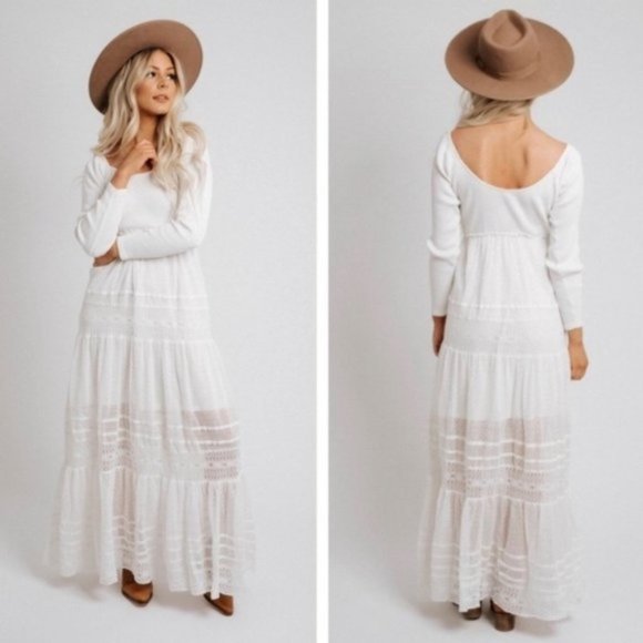 Free People Dresses & Skirts - Free People Earth Angel Tiered Lace Maxi Dress